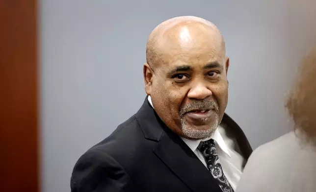 Duane Davis appears in court during his murder trial, related to the 1996 killing of rapper Tupac Shakur, in Clark County District Court at the Regional Justice Center in Las Vegas, Thursday, Aug. 20, 2026. (Steve Marcus/Pool Photo via AP)