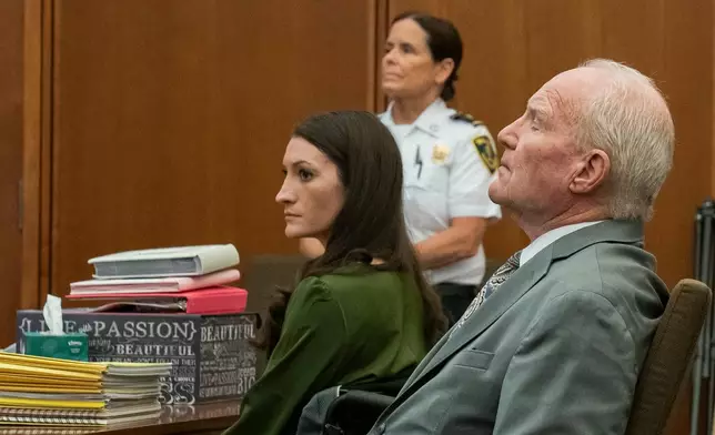 Defense attorney Kevin Reddington closes his eyes as he listens to the judge talk to the jury before recessing during Lindsay Clancy's murder trial Wednesday, Aug. 19, 2026, in Plymouth, Mass. (Amanda Sabga/The Boston Herald via AP, Pool)