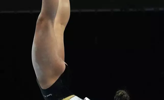 Hezly Rivera competes in the women's balance beam during the U.S. Gymnastics Championships, Sunday, Aug. 9, 2026, in Phoenix. (AP Photo/Ross D. Franklin)