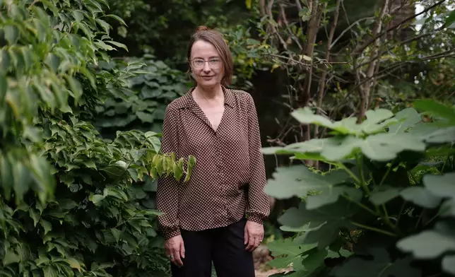 Emily Wilson, professor of classical studies at the University of Pennsylvania, poses for a photo in Philadelphia on Wednesday, Aug. 26, 2026. (AP Photo/Matt Rourke)