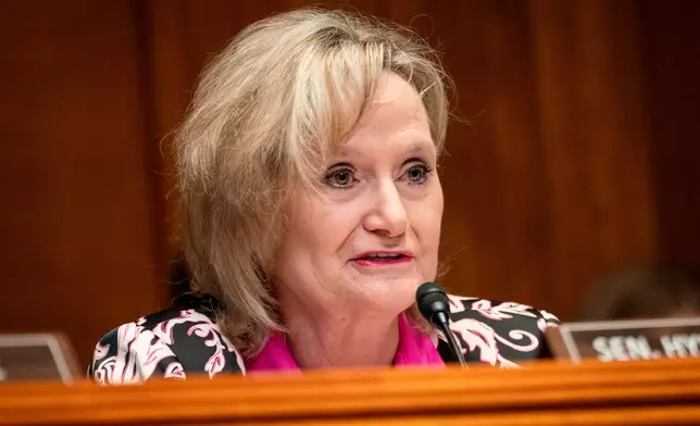 FILE - Sen. Cindy Hyde-Smith, R-Miss., speaks during a hearing on Capitol Hill in Washington, on May 2, 2024. (AP Photo/Jacquelyn Martin, File)