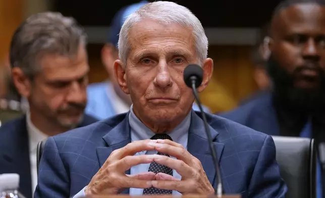 Dr. Anthony Fauci appears before the Senate Homeland Security and Governmental Affairs Committee at the Capitol, Wednesday, July 29, 2026, in Washington. (AP Photo/Allison Robbert)