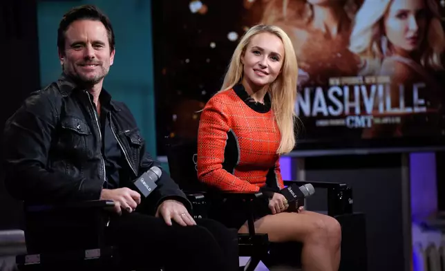 FILE - Actors Hayden Panettiere, right, and Charles Esten participate in a BUILD Speaker Series to discuss the television series "Nashville" in New York on Jan. 5, 2017, in New York. (Photo by Evan Agostini/Invision/AP, File)