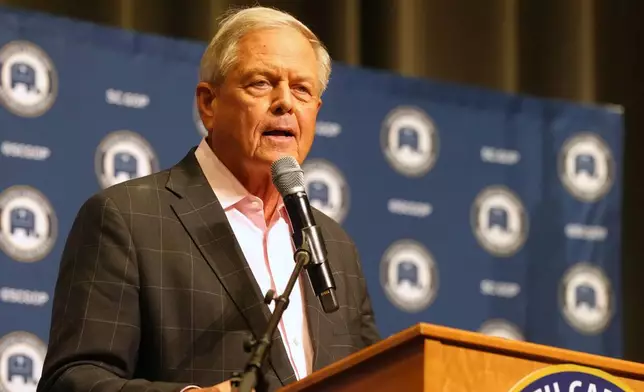 Rep. Ralph Norman, R-S.C., speaks at a Senate candidate stump event to ahead of a special GOP primary to select a replacement for the late Sen. Lindsey Graham, R-S.C., Saturday, Aug. 1, 2026, in Lexington, S.C. (AP Photo/Meg Kinnard)