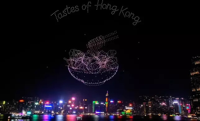 Wonton noodles formed by the drones, Photo source: Threads@wingchan_1881
