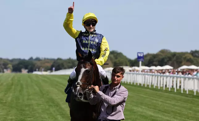 Luke Ferraris celebrates victory aboard Dancing In Paris at Ascot. Photo source: HKJC