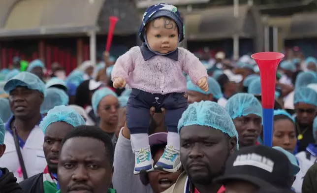 Kenyan nurses and other health workers demonstrate over low pay in Nairobi, Kenya Tuesday, Sept. 8, 2026. (AP Photo/Brian Inganga)