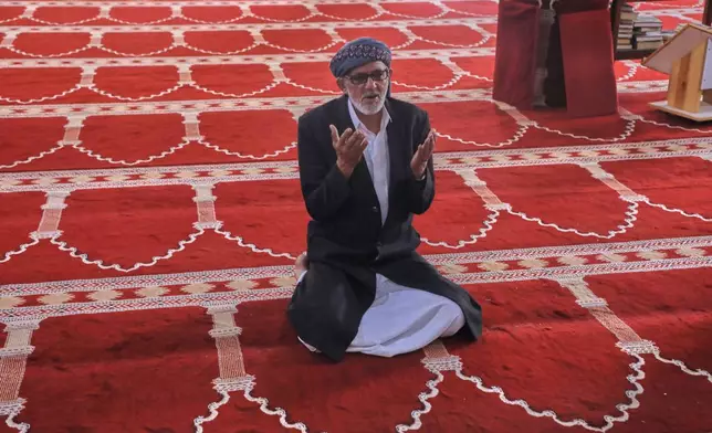 A worshipper prays at the Al Shamy mosque in Sanaa, Yemen, Friday, Sept. 11, 2026. (AP Photo/Osamah Abdulrahman)