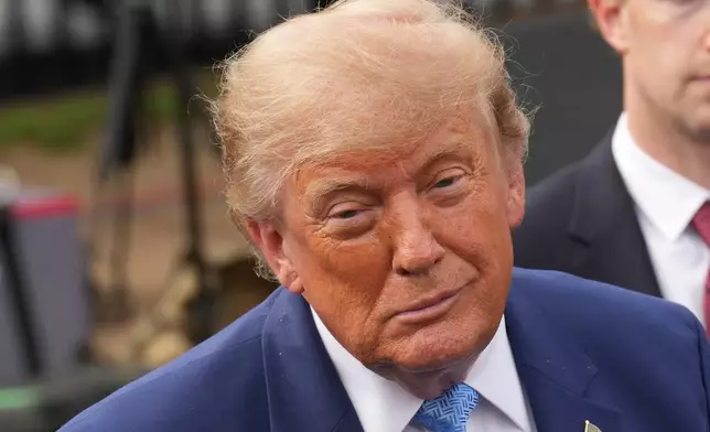 President Donald Trump speaks to reporters at the White House in Washington, Tuesday Sept. 29, 2026, after meeting with top executives of AI firms. (AP Photo/Jacquelyn Martin)