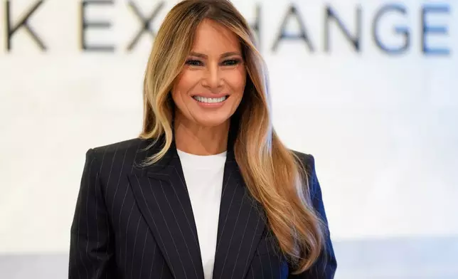 First lady Melania Trump prepares to ring the opening bell at the New York Stock Exchange Wednesday, Sept. 23, 2026, in New York. (AP Photo/Seth Wenig)