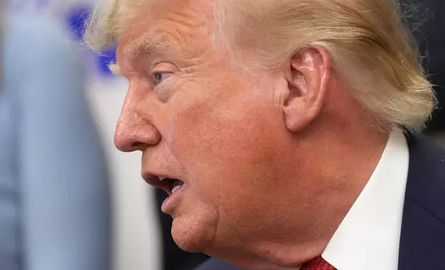 President Donald Trump speaks during an event about healthcare in the Oval Office of the White House, Friday Sept. 18, 2026, in Washington. (AP Photo/Jacquelyn Martin)