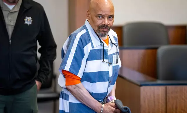 Former death row inmate Douglas Stewart Carter appears in 4th District Court in Provo, Utah, for a bond hearing on Monday, Sept. 28, 2026. (Rick Egan/The Salt Lake Tribune via AP, Pool)