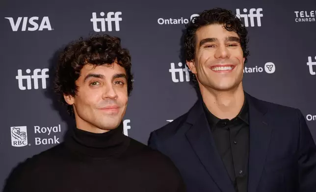 Director Javier Ambrossi, left, and Javier Calvo attend the premiere of "La Bola Negra" at the Princess of Wales Theatre during the Toronto International Film Festival on Tuesday, Sept. 15, 2026, in Toronto. (Photo by Joel C Ryan/Invision/AP)