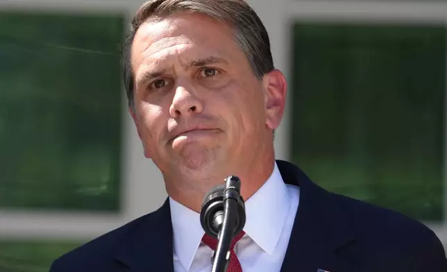 U.S. Attorney General Todd Blanche listens during a news briefing in the Rose Garden of the White House, Tuesday, Sept. 15, 2026, in Washington. (AP Photo/Jacquelyn Martin)