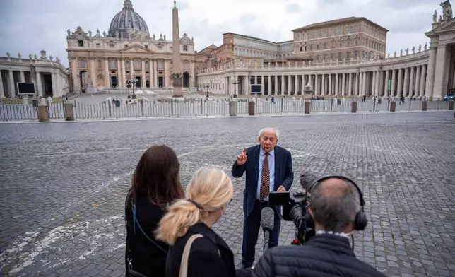 FILE - Former Associated Press Rome Bureau Chief Victor Simpson speaks during an interview with The Associated Press at the Vatican on April 29, 2021. (AP Photo/Domenico Stinellis, File)