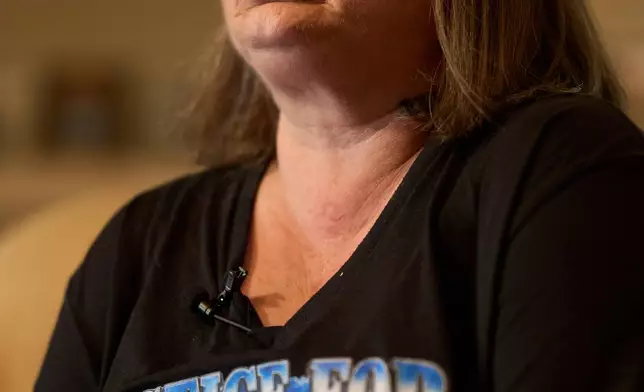 Christy Spivey reflects on the life of her late daughter, Tasia Fortune, on Tuesday, Sept. 8, 2026, in Marion, Ky. (AP Photo/George Walker IV)