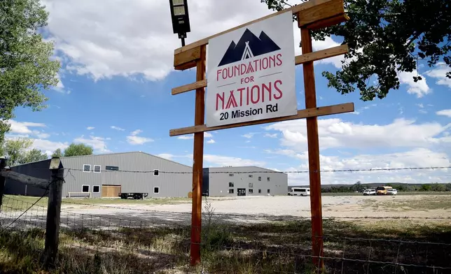 The general view of Foundations for Nations church is seen in Arapahoe, Wyo., on Sunday, Aug. 16, 2026. (AP Photo/Thomas Peipert)