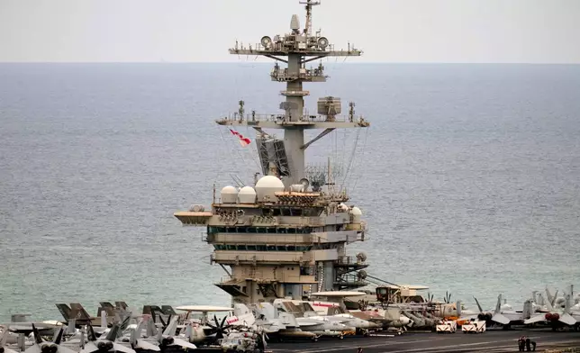 The U.S. Navy aircraft carrier USS Abraham Lincoln arrives at the port in Laem Chabang, Chonburi, Thailand, Wednesday, Sept. 2, 2026. (AP Photo/Sakchai Lalit)