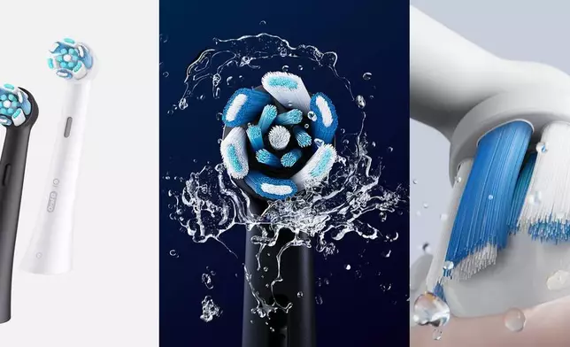 Oral-B iO replacement brush heads feature color-changing bristles that signal when it's time for a change by fading to white.