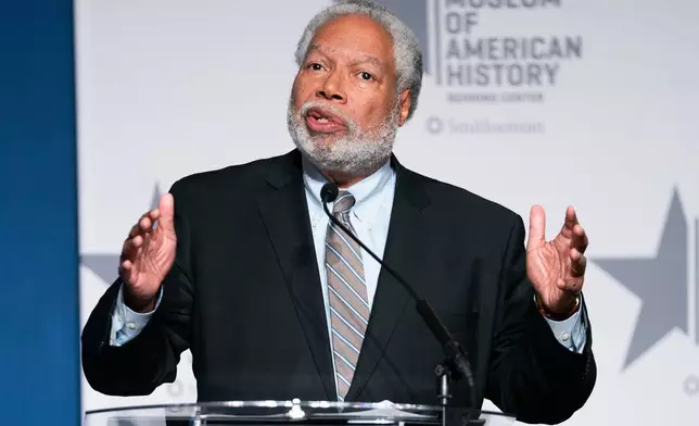 FILE - Secretary of the Smithsonian Institution Lonnie Bunch speaks at an event, Feb. 20, 2026, in Washington. (AP Photo/Allison Robbert, File)
