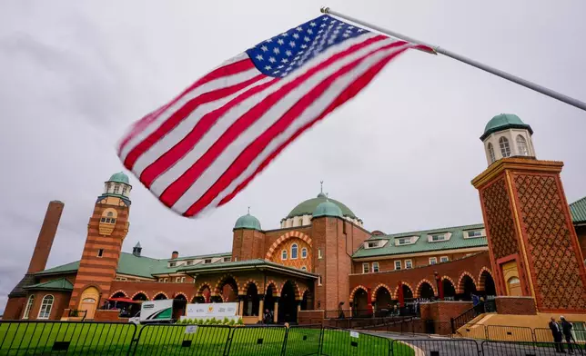 The Medinah Country Club is shown prior to the start of the Presidents Cup golf tournament between the International and USA teams, Monday, Sept. 21, 2026, in Medinah, Ill. (AP Photo/Matt Slocum)