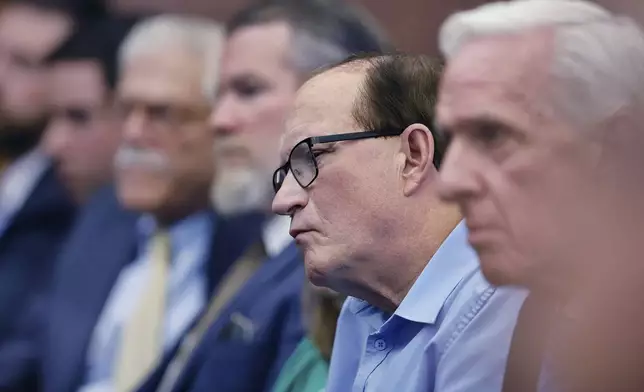 Lindsay Clancy's father Michael Musgrove listens to the motions hearing in his daughter's triple murder trial, Tuesday, Sept. 29, 2026, at Plymouth Superior Court in Plymouth, Mass. (Greg Derr/The Patriot Ledger via AP, Pool)