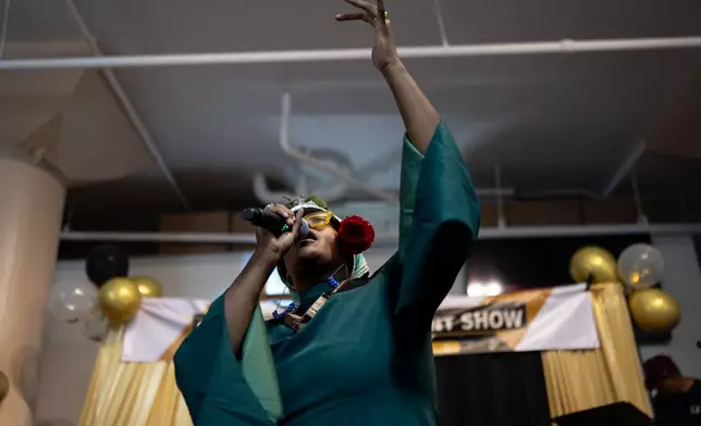 Deoujahne Darc performs during Skid Row's first annual talent show in downtown Los Angeles, Saturday, Sept. 19, 2026. (AP Photo/Jae C. Hong)