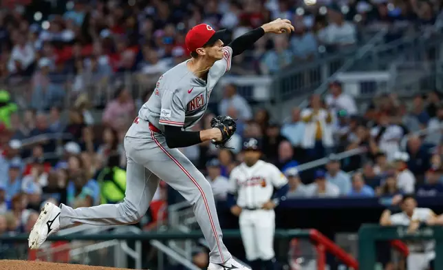 Cincinnati Reds pitcher Brandon Williamson delivers to an Atlanta Braves batter during the first inning of a baseball game, Tuesday, Sept. 22, 2026, in Atlanta. (AP Photo/Erik S. Lesser)