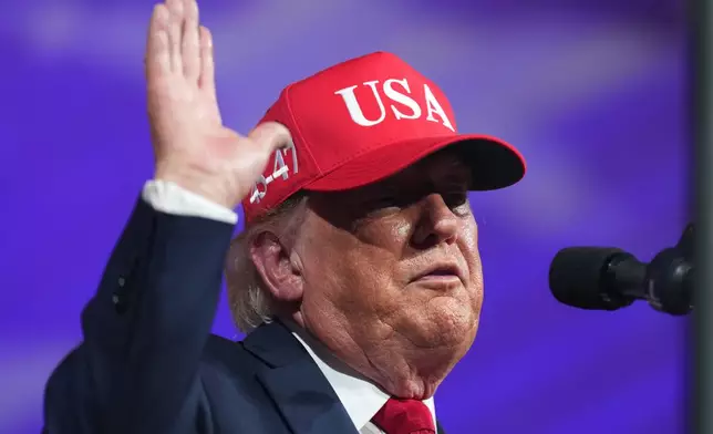 President Donald Trump speaks at a rally at Gastonia Municipal Airport, Wednesday, Sept. 16, 2026, in Gastonia, N.C. (AP Photo/Alex Brandon)