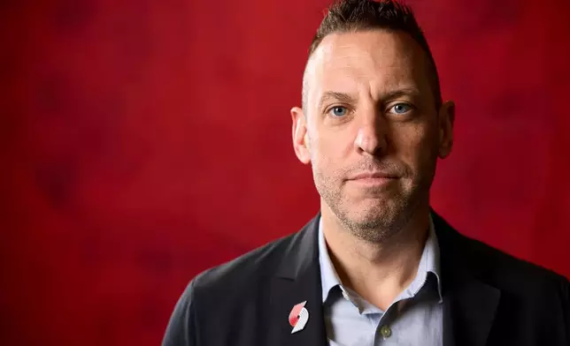 Portland Trail Blazers president of business operations Dewayne Hankins poses for a photo during the NBA basketball team's media day in Portland, Ore., Monday, Sept. 28, 2026. (AP Photo/Craig Mitchelldyer)
