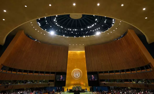 United States President Donald Trump speaks during the 81st session of the United Nations General Assembly at United Nations headquarters, Tuesday, Sept. 22, 2026. (AP Photo/Seth Wenig)