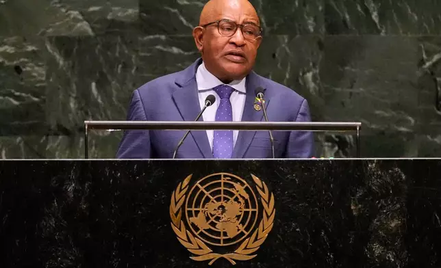 Comoros' President Azali Assouman speaks during the 81st session of the United Nations General Assembly at United Nations headquarters, Thursday, Sept. 24, 2026. (AP Photo/Seth Wenig)