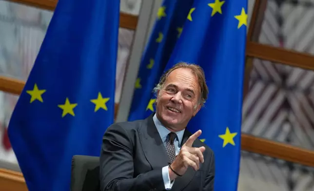 European Union Counter-Terrorism Coordinator Bartjan Wegter speaks during an interview with The Associated Press in Brussels, Thursday, Sept. 3, 2026. (AP Photo/Virginia Mayo)
