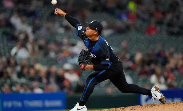 Detroit Tigers pitcher Keider Montero (54) throws against the Washington Nationals during the fourth inning of a baseball game Monday, Sept. 21, 2026, in Detroit. (AP Photo/Paul Sancya)