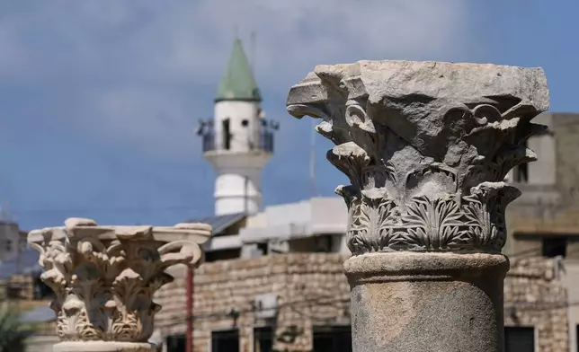 Roman-era columns stand at an archaeological site in the southern port city of Tyre, Lebanon, Thursday, Sept. 17, 2026. (AP Photo/Bilal Hussein)