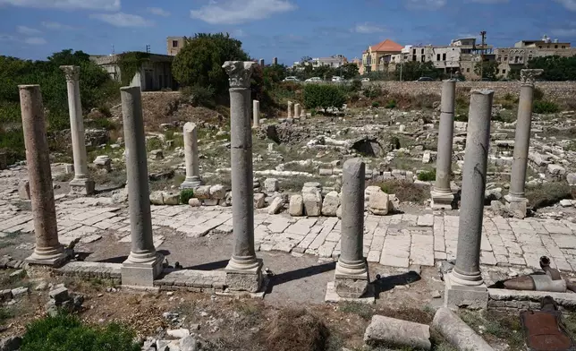 Roman-era columns stand at an archaeological site in the southern port city of Tyre, Lebanon, Thursday, Sept. 17, 2026. (AP Photo/Bilal Hussein)