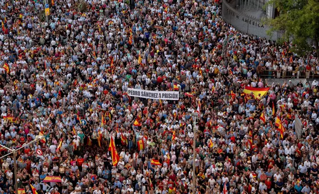 Protesters gather in support of Ceuta to mark the city's anniversary in Madrid, Spain, Wednesday, Sept. 2, 2026. (Gabriel Luengas/Europa Press via AP)