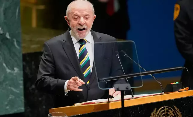 Brazil's President Luiz Inácio Lula da Silva speaks during the 81st session of the United Nations General Assembly at United Nations headquarters, Tuesday, Sept. 22, 2026. (AP Photo/Yuki Iwamura)