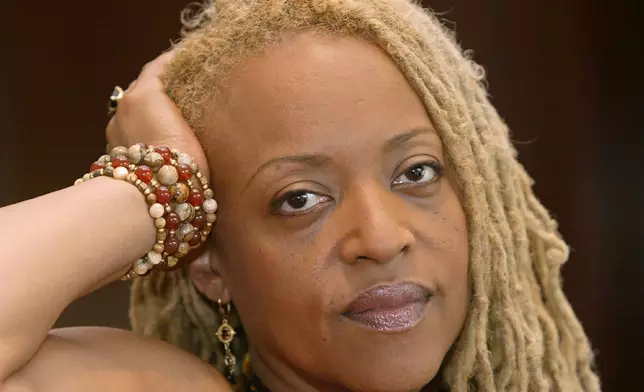 FILE - US jazz musician Cassandra Wilson poses during an interview in Cologne, Germany on Sept. 25, 2003. (AP Photo/Hermann J. Knippertz, File)