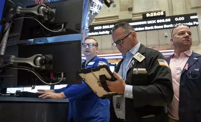 Trader Edward Curran works on the floor of the New York Stock Exchange, Thursday, Aug. 27, 2026, in New York. (AP Photo/Yuki Iwamura)