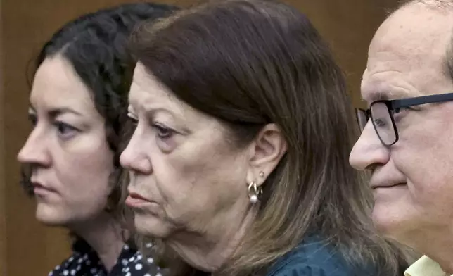 Allison Ozga, Paula and Mike Musgrove listen to Judge Sullivan ask the jury to go back to deliberations. during Lindsay Clancy's murder trial at Plymouth Superior Court in Plymouth, Mass., Tuesday, Sept. 1, 2026. (Greg Derr/The Patriot Ledger via AP, Pool)