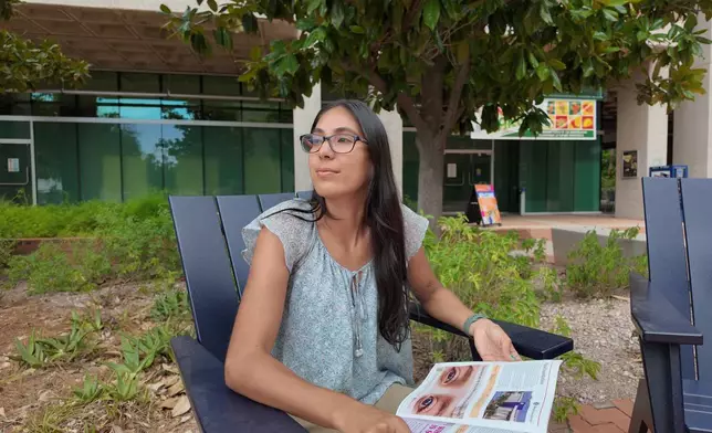 Diana Ramos poses for a photo on the University of Arizona campus on Friday, Aug. 21, 2026 in Tucson, Ariz. (Paula Diaz/Conecta Arizona via AP)