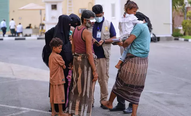 Displaced Yemenis from the west coast, register to receive free medical care at The Prince Mohammed bin Salman Hospital in Aden, Yemen, Wednesday, Sept. 16, 2026. (AP Photo/Abdulnasser Alseddik)