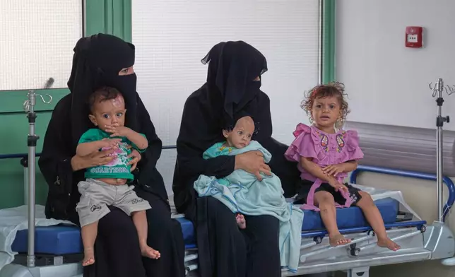 Displaced Yemenis from the West coast wait to receive medical care at Prince Mohammed bin Salman Hospital in Aden, Yemen, Wednesday, Sept. 16, 2026. (AP Photo/Abdulnasser Alseddik)