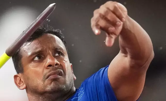 India's Yashvir Singh competes in the men's javelin throw final at the Asian Games in Nagoya, Japan, Monday, Sept. 28, 2026. (AP Photo/Lee Jin-man)