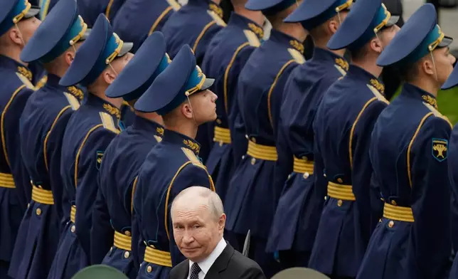 Russian President Vladimir Putin attends a wreath-laying ceremony at the Tomb of the Unknown Soldier by the Kremlin wall in Moscow on Monday, June 22, 2026, marking the 85th anniversary of the invasion of the Soviet Union by Nazi Germany in World War II. (AP Photo/Alexander Zemlianichenko, Pool, File)