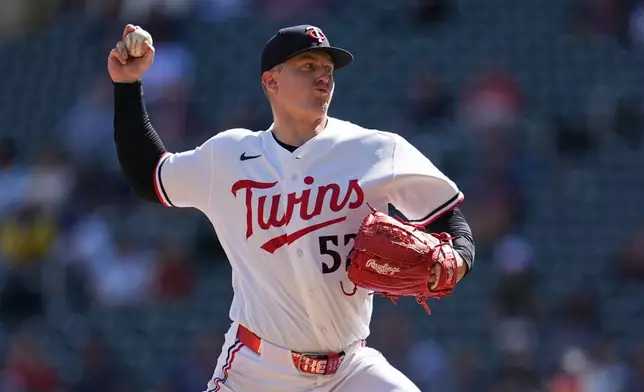 Minnesota Twins starting pitcher Zebby Matthews delivers during the fourth inning of a baseball game against the New York Yankees, Wednesday, Sept. 16, 2026, in Minneapolis. (AP Photo/Abbie Parr)