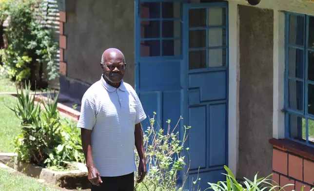 Thomas Amalemba, 90, poses for a photo at his home in Kaimosi, Kenya, Sunday, Sept. 20, 2026. (AP Photo/Jackson Njehia)