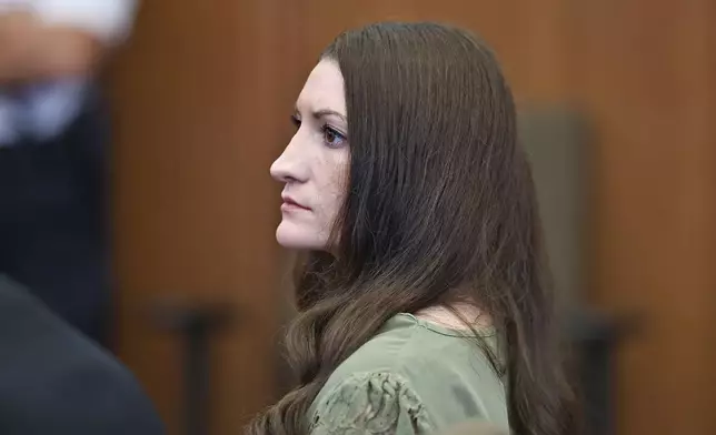 Defendant Lindsay Clancy watches jurors enter the courtroom during her murder trial on Friday, Sept. 4, 2026, in Plymouth, Mass. (Greg Derr/The Patriot Ledger via AP, Pool)