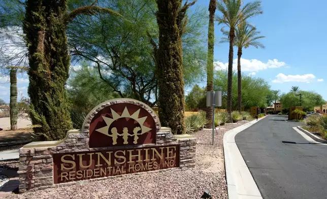 The Sunshine Residential Homes headquarters in Glendale, Ariz., on Thursday, Sept. 3, 2026. (AP Photo/Ross D. Franklin)